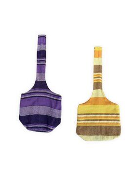 Handwoven Reversible Striped Boho Festival Shoulder Bag Crossbody Purple Tan